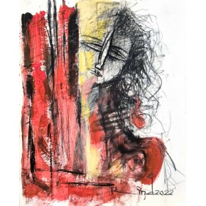 A. S. Rind, 11 x 13 Inch, Mixed Media On Paper, Figurative Painting, AC-ASR-778